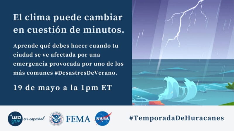 Infórmese y prepárese para emergencias con la NASA, FEMA y USAGov