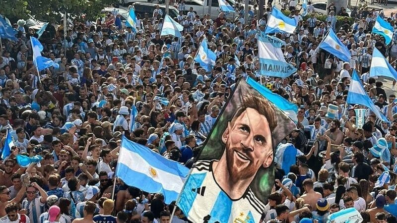 Argentinos celebraron en Miami Beach la victoria en el Mundial de Qatar