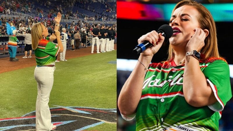 Gina Ulmos de “El Show de Enrique Santos” de iHeart Radio, deslumbra en el LoanDepot Park y es reconocida en el Mes de la Herencia Hispana