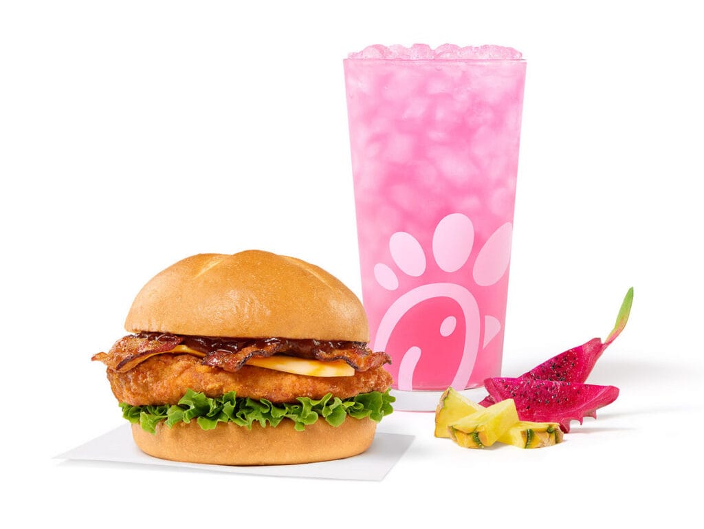 Smokehouse BBQ Bacon Sandwich & Pineapple Dragonfruit Lemonade